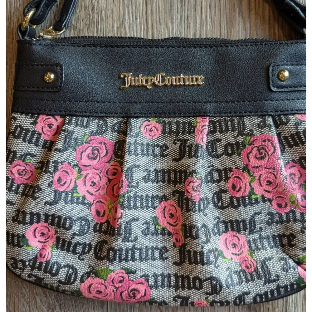 Juicy Couture Pink Blooms Status Crossbody Purse Bag - Like New!